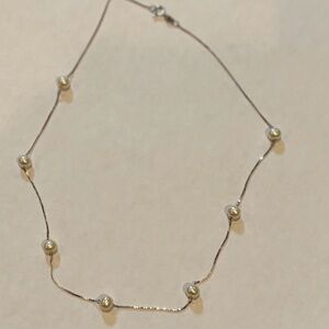 Elegant Silver Pearl Necklace